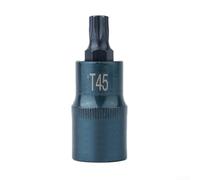 Linnkyfloa Adaptateur d'embout à douille 1/2" en alliage d'acier pour T30-T70, outil à main traité thermiquement compatible avec les clés à cliquet, finition bleue, longueur 55 mm (T45)