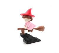 Linnkyfloa Adorable bâton de sorcière pour décoration de tableau de bord, décoration moderne d'intérieur de voiture, figurine stable en rose, bleu, violet, 10,5 x 9,8 x 4 cm (rose)