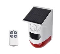 Linnkyfloa Alarme solaire avec détecteur de mouvement, sirène lumineuse extérieure 120 dB, 4 modes, télécommande, étanche IP67, alimentation solaire pour la sécurité de la maison et de la ferme