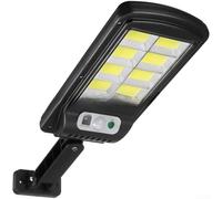 Linnkyfloa Applique murale solaire d'extérieur COB avec détecteur de mouvement, étanche IP45, 3 modes, télécommande, éclairage de sécurité pour jardin, allée, terrasse, noir (12 lumières COB non)