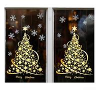 Linnkyfloa Autocollants de fenêtre pour sapin de Noël avec adhérence statique pour décorations de vacances festives, adaptés pour les vitrines, les murs et les portes créant une ambiance saisonnière