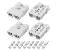 Linnkyfloa Batterie 120 A 600 V à connexion rapide avec bornes en cuivre plaqué argent pour câbles 2-6 AWG, boîtier PC ignifuge, pour camping-cars, remorques (gris)