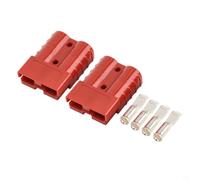 Linnkyfloa Bornier de connecteur de chariot élévateur 50 A 600 V, connexions de style, équipement à déconnexion rapide plaqué argent, gris (rouge)