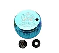 Linnkyfloa Bouton de frein mécanique pour bobine de pêche, alliage d'aluminium, son interne, compatible avec les moulinets 3/3,5/4/P5, noir/argenté (bleu clair)