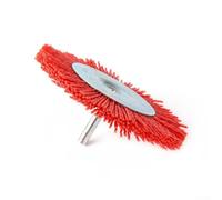 Linnkyfloa Brosse rotative en nylon pour polissage et ébavurage - 50 mm, 75 mm, 100 mm, tailles compatibles avec meuleuses d'angle - Rouge (100 mm)