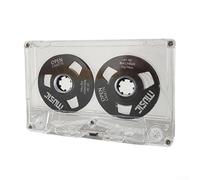 Linnkyfloa Cassette vierge double face en ABS de 50 minutes - Taille compacte - 13 x 8 x 3 cm - Pour enregistreur personnel - Audio - Musique - Conférences vocales - Réunions - Noir