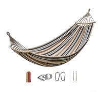 Linnkyfloa Chaise suspendue avec utilisation en extérieur, siège en toile, pour jardin, camping, plage, cadre robuste, chaise longue relaxante résistante aux intempéries, rouge (marron)