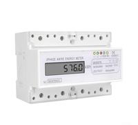 Linnkyfloa Compteur d'électricité numérique triphasé à 4 fils avec écran LCD pour usage domestique et commercial, installation sur rail DIN de 35 mm