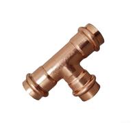 Linnkyfloa Connecteur en T en cuivre pour installations de tuyaux en cuivre standard dans les systèmes de pompe à chaleur de réfrigération, CVC et eau froide, anneau d'étanchéité écologique (6 points)