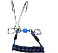 Linnkyfloa Crochet de plongée avec fermoir magnétique, crochet de sécurité en acier 316, cordon en caoutchouc extensible de 1,8 m, charge de 190 kg (bleu)