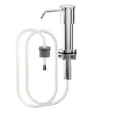 Linnkyfloa Distributeur de savon en acier inoxydable pour évier de cuisine, pompe extra haute avec longue poignée pour savon vaisselle, huile, détergent - Argent (finition)