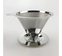Linnkyfloa Filtre à café réutilisable en acier inoxydable - Double couche en maille sans papier avec base facile à nettoyer Compatible avec les tasses et carafes