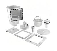 Linnkyfloa Filtre d'entrée sous vide économique pour piscine hors sol Blanc 24 x 20 x 33 cm Piège à débris pour feuille Fixation murale dans le sol Avec écumoire Flottante Collecteur