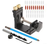 Linnkyfloa Gabarit de perçage réglable avec repère d'angle de 15° pour des joints de vis précis et des trous obliques pour le travail du bois, construction en métal (noir)