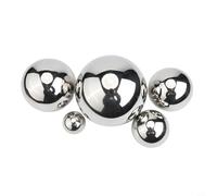 Linnkyfloa Grandes boules de jardin décoratives en acier avec finition miroir réfléchissante pour extérieur, cour, patio, couloir ou étang, résistant aux intempéries et résistantes, argent, lot de 1