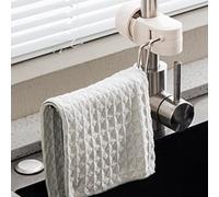 Linnkyfloa Grille de filtre d'évier de cuisine avec support rotatif en maille filet - Épuisette pour déchets alimentaires Matériau ABS 27 x 6,9 x 5,3 cm Blanc ou noir (blanc)