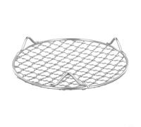 Linnkyfloa Grille de refroidissement ronde en acier inoxydable 201 avec pieds stables pour la cuisson, le rôti, le refroidissement, le séchage des gâteaux et des pizzas, argent, 13 à 35 cm de diamètre