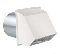 Linnkyfloa Hotte murale en acier galvanisé avec amortisseur et écran en maille, sèche sortie d'échappement résistante aux intempéries, silencieuse, noir (blanc)