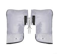 Linnkyfloa Housse de guidon de vélo d'hiver avec doublure en polaire, coupe-vent et imperméable, gants de cyclisme par temps froid, ajustement réglable avec éléments réfléchissants de sécurité, noir