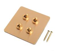 Linnkyfloa Interrupteur à bascule 1/2 voies en laiton - Design durable de type 86 - Doré - 86 x 86 mm - Pour mise à niveau de l'intérieur de la maison (4 commandes)