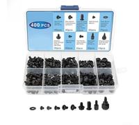 Linnkyfloa Kit de 400 vis pour ordinateur portable, 10 types de vis de réparation d'ordinateur en acier au carbone avec croix, plaque et têtes hexagonales pour disque dur, SSD, carte mère et