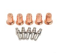 Linnkyfloa Kit de consommables pour cutter plasma IPT 60 avec 5 électrodes et 5 buses de 0,1 mm, compatible avec Everlast, PowerPlasma 50S/60S, PowerPro 205S/256S