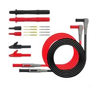 Linnkyfloa Kit de fils de test pour multimètre, sondes de test électriques 12 en 1 avec clips et pointes de 2,0 mm/0,3 mm, 1 m, CAT III 1000 V/15 A, banane (droit/90°) multimètres numériques