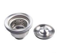 Linnkyfloa Kit de vidange d'évier de cuisine en acier inoxydable 304 avec siphon en S pour la prévention, pour une installation facile et un assemblage facile du filtre à déchets - Comprend un drain