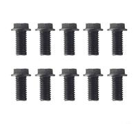 Linnkyfloa Lot de 10 vis de lame de scie M8 M7 M6 - Filetage à gauche - Bride hexagonale pour machine à découper - Acier au carbone galvanisé haute résistance à la rouille - Noir - 6 mm 7 mm (8 mm)