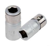 Linnkyfloa Lot de 2 douilles carrées de 6,35 mm à tige hexagonale, porte-embout en acier au chrome vanadium, tournevis, outils de pilotage, argent