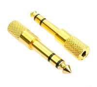 Linnkyfloa Lot de 2 microphones de 6,5 mm à 3,5 mm avec connecteurs plaqués or - Transmission du signal, faible bruit et perte minimale - Lot de 2 (2 pièces de 6,5 à 3,5)