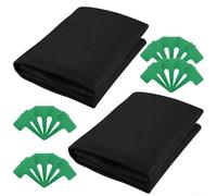 Linnkyfloa Lot de 2 tapis d'arrosage automatique pour plantes - 3 mm d'épaisseur - En polypropylène perforé à l'aiguille - Tissu filtrant non tissé - Hydroponie et plantes en pot avec 20 plantes