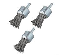 Linnkyfloa Lot de 3 brosses à nœuds en fil d'acier pour meuleuse, 25 mm de diamètre, adaptées pour enlever le tartre, la peinture et les soudures des surfaces et serrées