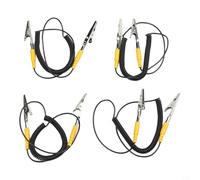 Linnkyfloa Lot de 4 câbles de mise à la terre antistatiques avec clips, résistance de 1 MΩ, câble ESD à la terre, cordon conducteur flexible de 180 cm pour établi