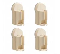 Linnkyfloa Lot de 4 supports muraux pour brosse à dents avec ventouses, réutilisables pour salle de bain, rangement pour brosse à dents, gris et blanc