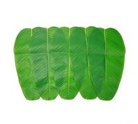 Linnkyfloa Lot de 5 grandes feuilles de bananier artificielles pour fête tropicale, luau hawaïen, bord de piscine et photographie