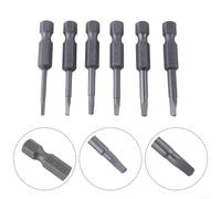 Linnkyfloa Lot de 6 embouts de tournevis triangulaires de 50 mm avec tige hexagonale TA1,8/2,0/2,3/2,5/2,7/3,0 mm, alliage d'acier pour tournevis électrique, outils électriques,