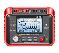 Linnkyfloa Mégohmmètre numérique MH12, testeur de résistance d'isolation et de mise à la terre de 0,1 MΩ-10 GΩ avec sortie 50 V-1000 V, analyse PI/DAR, câble d'affichage rétroéclairé et test de moteur