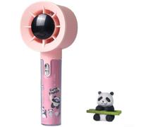 Linnkyfloa Mini ventilateur portable rechargeable par USB avec design panda mignon, 3 vitesses de vent, moteur sans balais pour un fonctionnement silencieux, ventilateur de refroidissement personnel