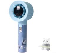 Linnkyfloa Mini ventilateur portable rechargeable par USB avec design panda mignon, 3 vitesses de vent, moteur sans balais pour un fonctionnement silencieux, ventilateur de refroidissement personnel