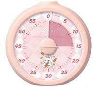 Linnkyfloa Minuteur visuel, compte à rebours silencieux avec gestion du mode alarme, mise au point et sommeil, appuyez sur arrêt, 9,3 cm (rose) (A)