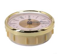 Linnkyfloa Mouvement d'horloge à quartz 80 mm de diamètre avec chiffres romains et arabes pour réparer ou construire des horloges personnalisées (doré A)