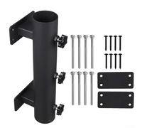 Linnkyfloa Pince de support de parapluie en acier robuste pour balcon, convient aux poteaux de 23 à 38 mm, noir résistant pour le camping et la randonnée