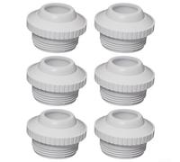 Linnkyfloa pour Hayward SP1419E Lot de 6 raccords d'entrée directionnels ouverts de 2,5 cm avec buse Bull's Eye, pièces de rechange blanches pour retour de piscine