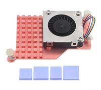 Linnkyfloa Pure Refroidisseur actif pour Raspberry Pi 5 avec ventilateur, ventilateur 7800 tr/min, gestion thermique 60C, 63 x 43 mm, rose