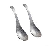 Linnkyfloa Pure Spoon Ustensile rond léger pour camping et randonnée, soupe, ragoût, dessert, vaisselle d'extérieur 15 x 4 cm, argenté (A)