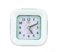 Linnkyfloa Réveil à quartz compact avec veilleuse, fonctionnement silencieux et fonction répétition pratique pour chambre à coucher ou espace de travail (vert)