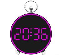 Linnkyfloa Réveil numérique LED moderne avec grand affichage clair de la date et commande vocale, veilleuse à intensité variable, fonctions multiples, design compact, (rose rouge)