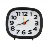 Linnkyfloa Réveil numérique rectangulaire avec veilleuse, horloge à quartz silencieuse à piles pour chambre à coucher, horloge de chevet sans tic-tac en blanc et noir (noir)