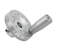 Linnkyfloa Roue de tour en alliage d'aluminium avec échelle gravée pour équipement de travail des métaux CNC, finition argentée, 50 mm de diamètre, 6 mm/8 mm/10 mm/12 mm intérieur (10 mm)